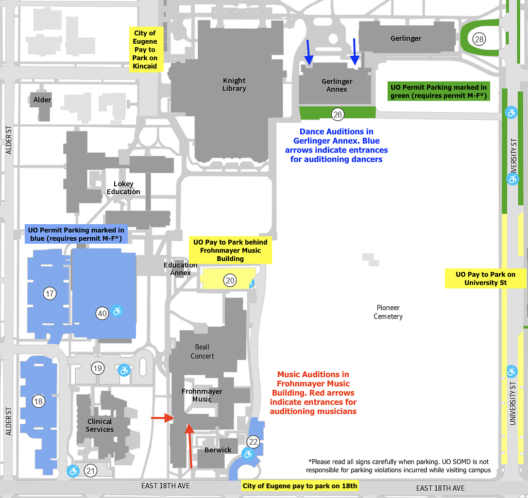 2025 Audition Day Parking Map
