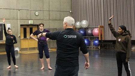 Walter Kennedy teaching dance class